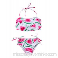 FAYALEQ Kids Baby Girls Cute Watermelon Halter 2 Pieces Ruffles Swimsuit Bikini Swimwear White B07BNJ924Q